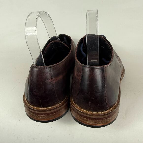 Cole Haan Dress Shoes Men 9 Burgundy Distressed Leather Lace-Up Round Toe Derbys main image 5